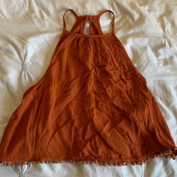 Shana Orange Halter Tank Top - Picture 1 of 3